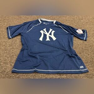 EUC! Yankees Authentic Baseball Logo TX3 Sz Mens L Jersey Navy SS shirt top
